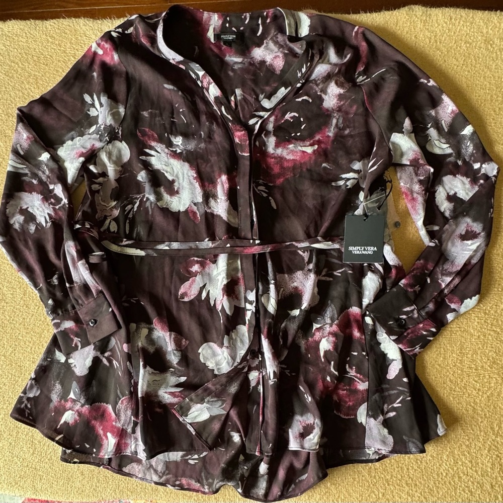 Simply Vera Vera Wang Black Tag with Pink & White Floral Fabric